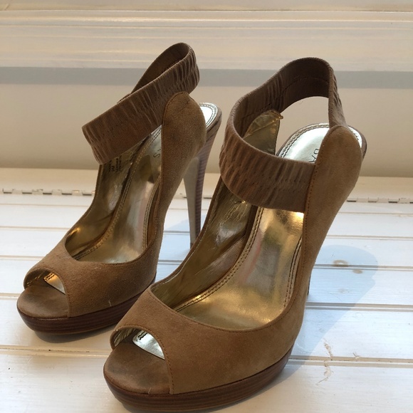 Bakers Nude Suede Heels - Picture 1 of 6